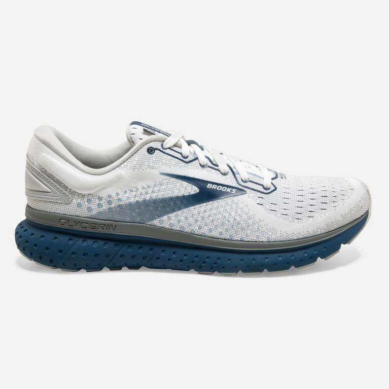 Tenis Brooks Glycerin 18 - Zapatillas Para Correr En Asfalto Hombre - Blancas / Gris (KIEM-36789)